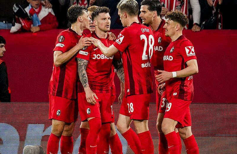 Freiburg reach first European final after seeing off 10-man Braga